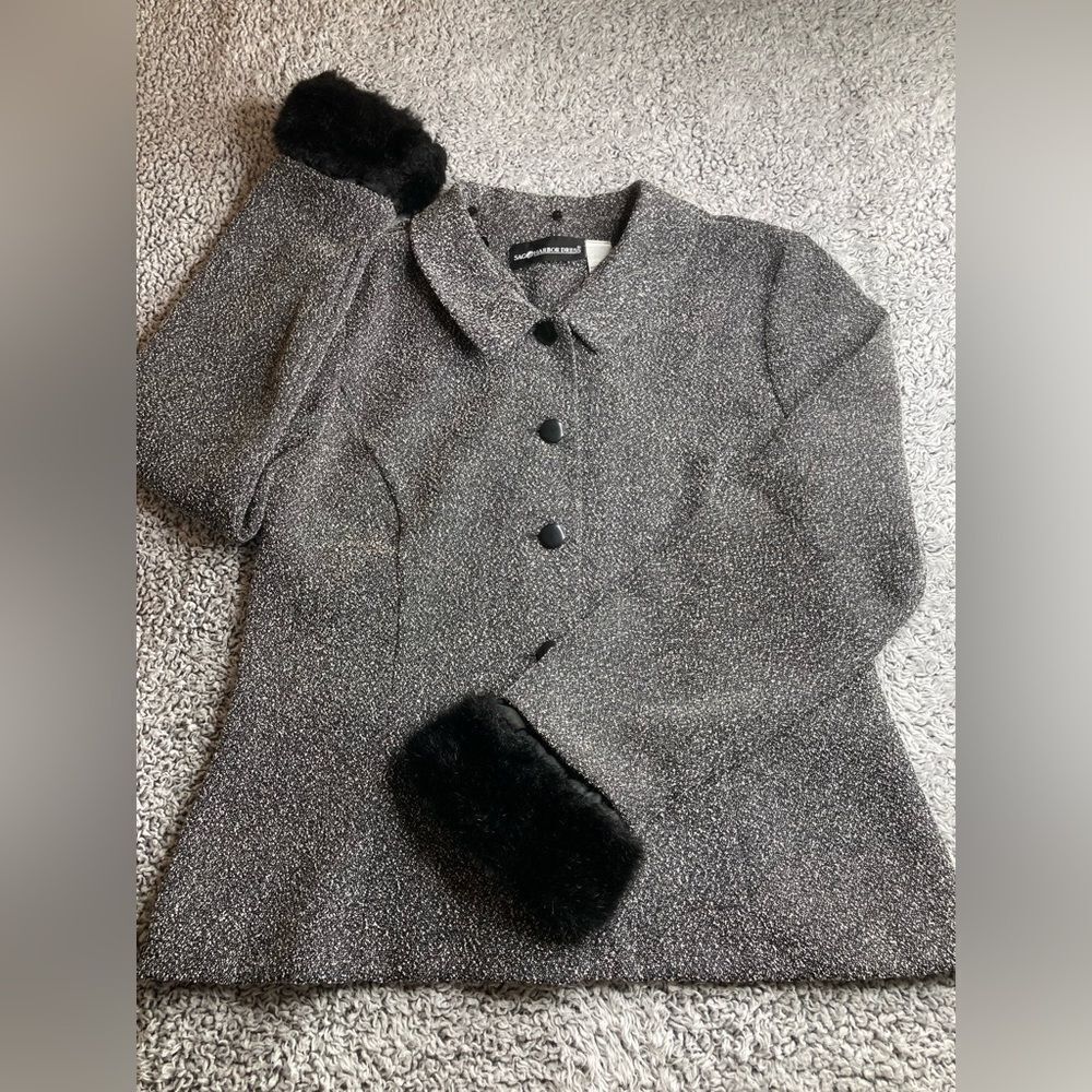 SAG HARBOR DRESS 12 Vintage Detachable Faux Fur Collar Blazer